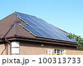 Solar panels on roof of house. Photovoltaic panels. solar system 100313733