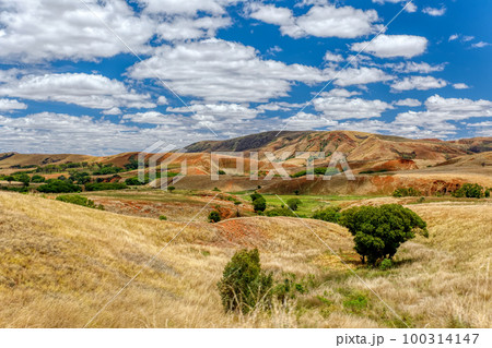 Devastated central Madagascar landscape - Mahajanga Province Madagascar 100314147