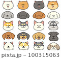 犬の顔アイコンセット 100315063