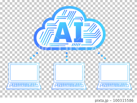 Cloud AI illustration material Cloud AI illustration material 100315586