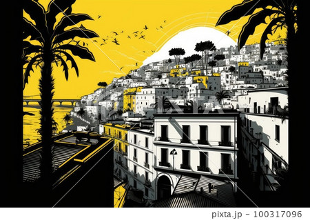 Naples Travel Illustration, Italian Tourism Concept, Skylines, Landmarks, Naples Silhouette Graphic Art Naples Travel Illustration, Italian Tourism Concept, Skylines, Landmarks, Naples Silhouette Graphic Art 100317096