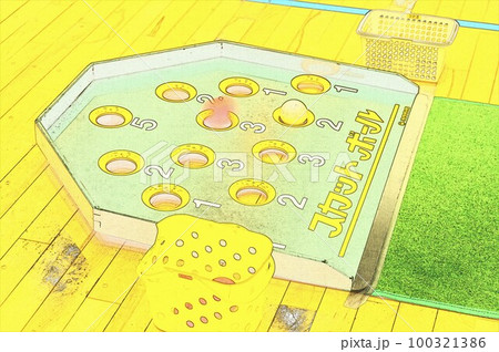 イラスト 得点を競う介護レクレーションゲーム スカットボール13 イラスト 得点を競う介護レクレーションゲーム スカットボール13 100321386