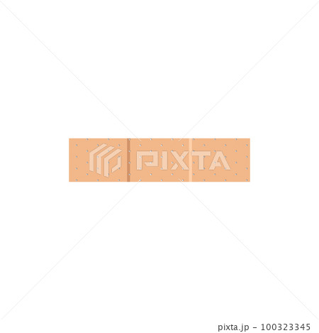 Rectangular band-aid for small injuries, flat vector illustration isolated on white background. Rectangular band-aid for small injuries, flat vector illustration isolated on white background. 100323345
