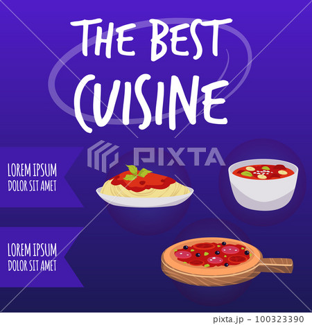 Banner about Italian food flat style, vector illustration 100323390