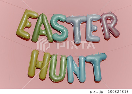 text easter hunt on a pink background text easter hunt on a pink background 100324313