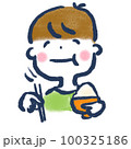ご飯を食べる子ども ご飯を食べる子ども 100325186