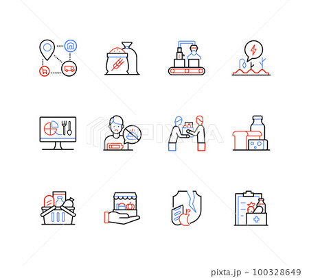 Food, nutrition and hunger - modern colorful line design style icons Food, nutrition and hunger - modern colorful line design style icons 100328649