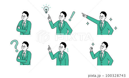 40代・50代の男性ビジネスマンのいろいろなイラスト、ベクター 40代・50代の男性ビジネスマンのいろいろなイラスト、ベクター 100328743