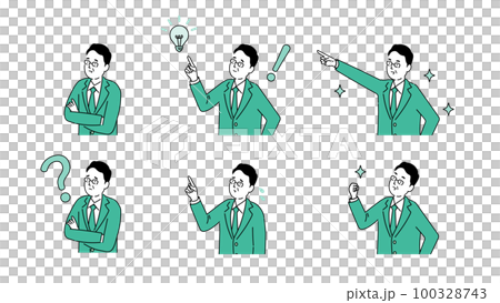 40多歲和50多歲的男性商人的各種插圖和矢量圖 40多歲和50多歲的男性商人的各種插圖和矢量圖 100328743