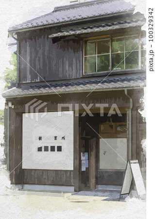 水彩画風 伊根 伊根町観光案内所 京都府与謝郡伊根町 水彩画風 伊根 伊根町観光案内所 京都府与謝郡伊根町 100329342