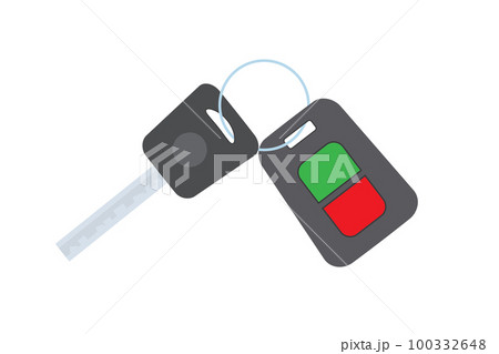 Cartoon Car key isolated on white backgroundのイラスト素材 [100332648] - PIXTA