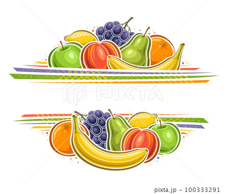 Vector border for Fruits 100333291