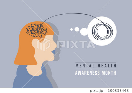 mental health awareness month concept woman brain 100333448