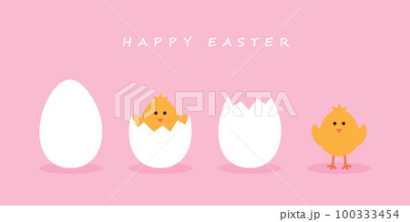 happy easter minimal design with egg and little chick on blue background happy easter minimal design with egg and little chick on blue background 100333454