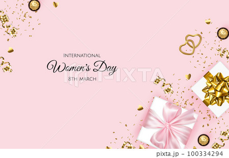 International Women s Day background. Greeting card. Vector illustration. 100334294