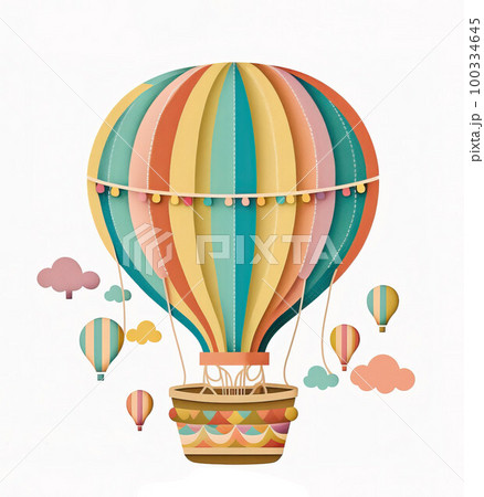 colorful hot air balloon isolated on white background 100334645