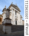 view of the Duomo of Urbino, Italy, neoclassical cathedral church 100336211