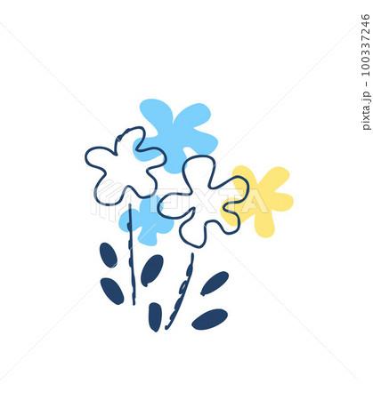 ブルーの草花 100337246