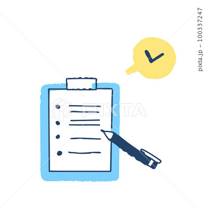 クリップボードとペン 100337247