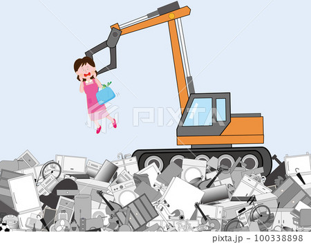 ゴミの山に廃棄処分される不要になった主婦。 100338898