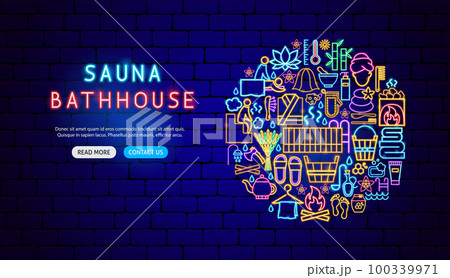 Sauna Bathhouse Neon Banner Design Sauna Bathhouse Neon Banner Design 100339971
