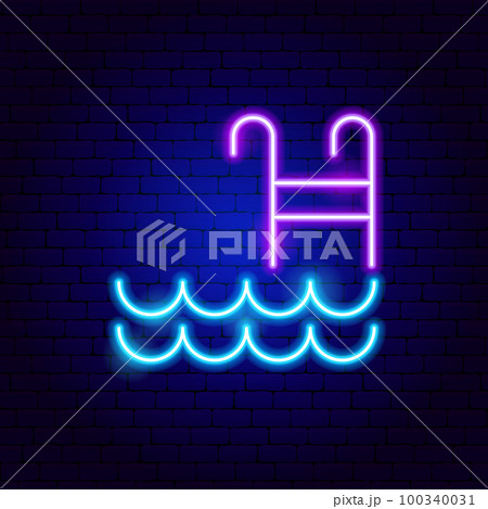 Swimming Pool Neon Signのイラスト素材 [100340031] - PIXTA
