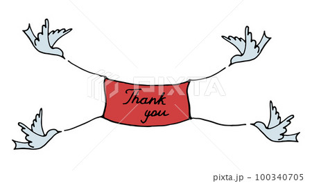 Pattern with a dove on white background with a thank you sign. Vector illustration Pattern with a dove on white background with a thank you sign. Vector illustration 100340705
