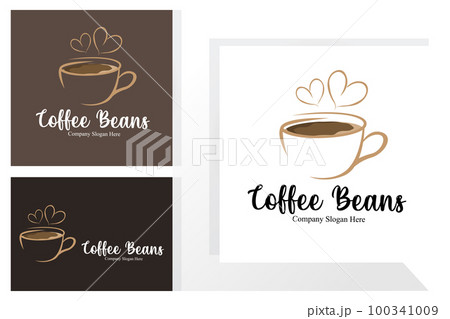 coffee bean drink logo design in brown color vector illustration coffee bean drink logo design in brown color vector illustration 100341009