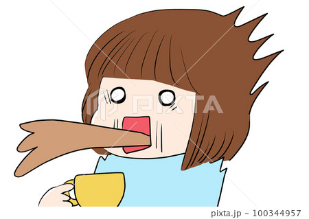 珈琲を吐き出す女性のイラスト素材 [100344957] - PIXTA