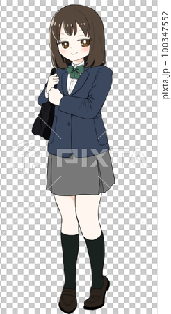 High school girl full body smug face 100347552