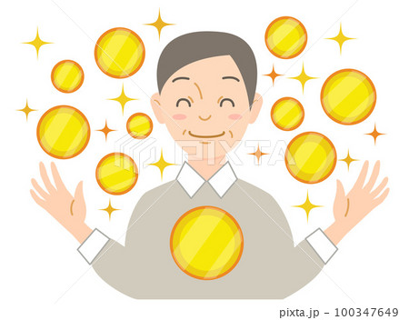 金銭的なゆとりがある笑顔のシニア男性 100347649