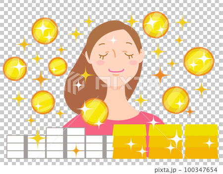 A woman doing imaging that attracts abundance A woman doing imaging that attracts abundance 100347654