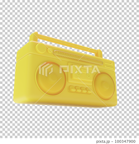 Yellow antique cassette player. Designed in minimal concept. Yellow antique cassette player. Designed in minimal concept. 100347900