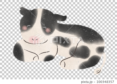 水彩風 かわいい牛のイラスト素材 水彩風 かわいい牛のイラスト素材 100348357