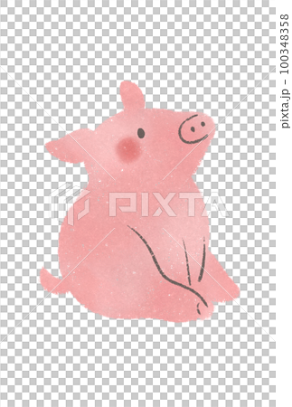 Watercolor style cute pig illustration material Watercolor style cute pig illustration material 100348358