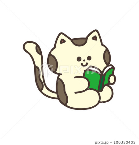 読書をしている猫 読書をしている猫 100350405