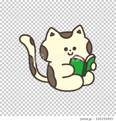 読書をしている猫 読書をしている猫 100350405