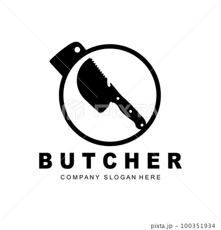 Butcher logo design, Knife Cutting Tool Vector Template, Product Brand Illustration Design For Butcher, Farm, Butcher Shop 100351934