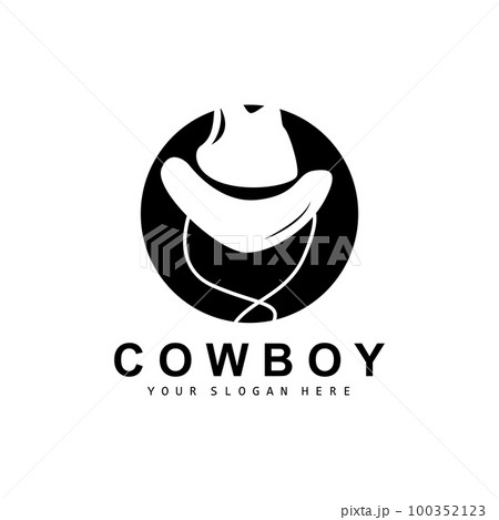 Cowboy Hat Logo, Texas Cowboy Design, Western Country Sheriff Hat Vector, Silhouette Icon 100352123