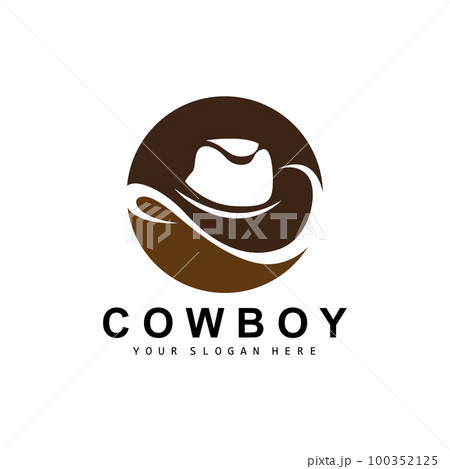 Cowboy Hat Logo, Texas Cowboy Design, Western Country Sheriff Hat Vector, Silhouette Icon 100352125