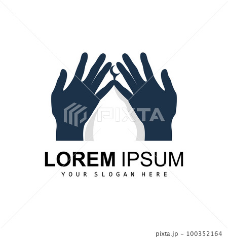 unity hands logo vector