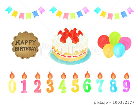 誕生日セットケーキフラッグ風船 誕生日セットケーキフラッグ風船 100352377
