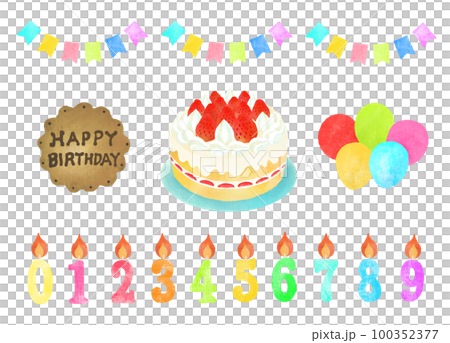 生日設置蛋糕旗氣球 100352377