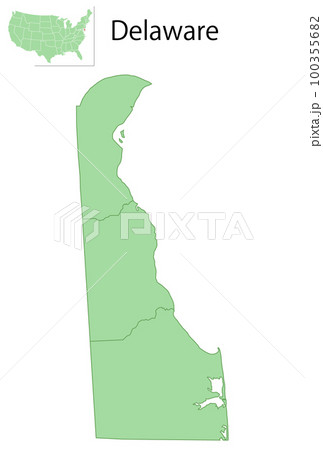 デラウェア　アメリカ　地図　アイコン 100355682