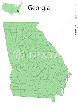 ジョージア　アメリカ　地図　アイコン 100355685