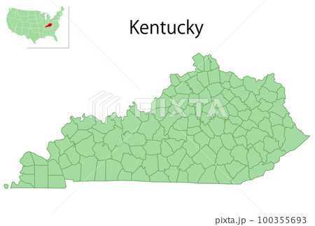ケンタッキー　アメリカ　地図　アイコン 100355693