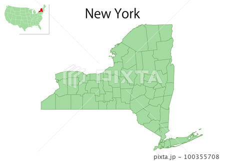 ニューヨーク　アメリカ　地図　アイコン 100355708