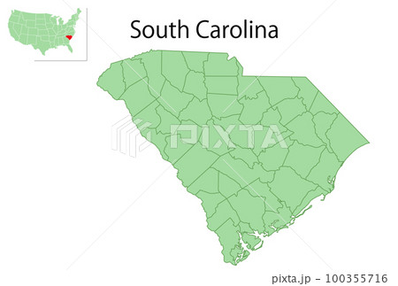 サウスカロライナ　アメリカ　地図　アイコン 100355716