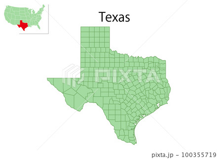 Texasusa Map Filled Light Blue Gradient Stock Illustration 10450495