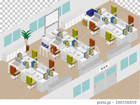 Isometric staff room illustration Isometric staff room illustration 100356859